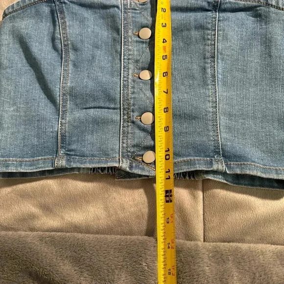 NWT Dylan Ryan denim croptop corset women’s Sz: L - Picture 5 of 7